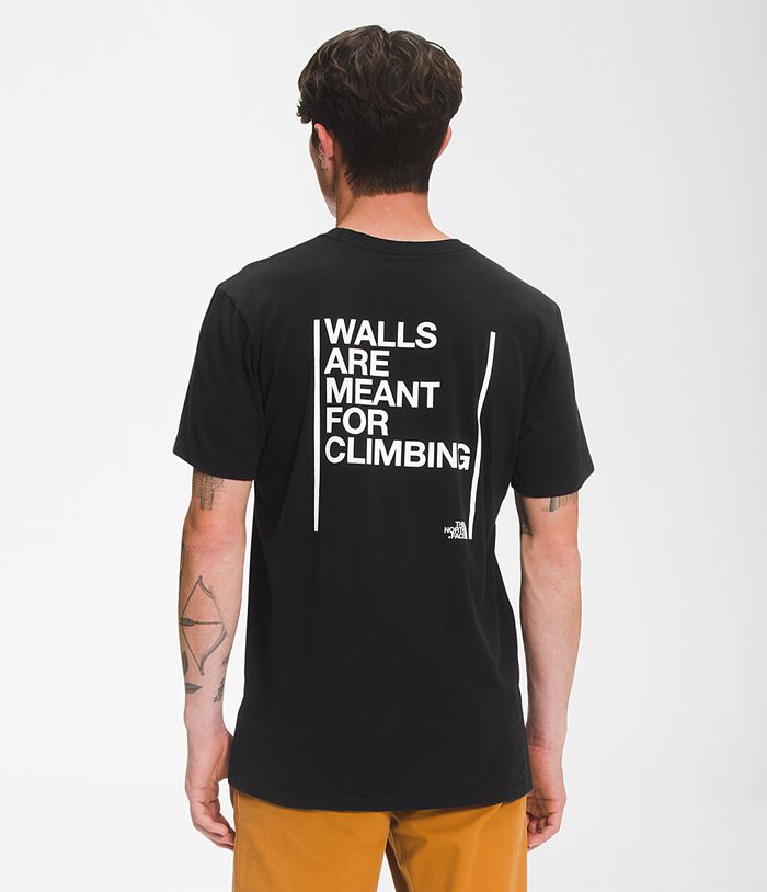 The North Face Mens T-Shirts Short Sleeve Walls 971NTMIZO - Black